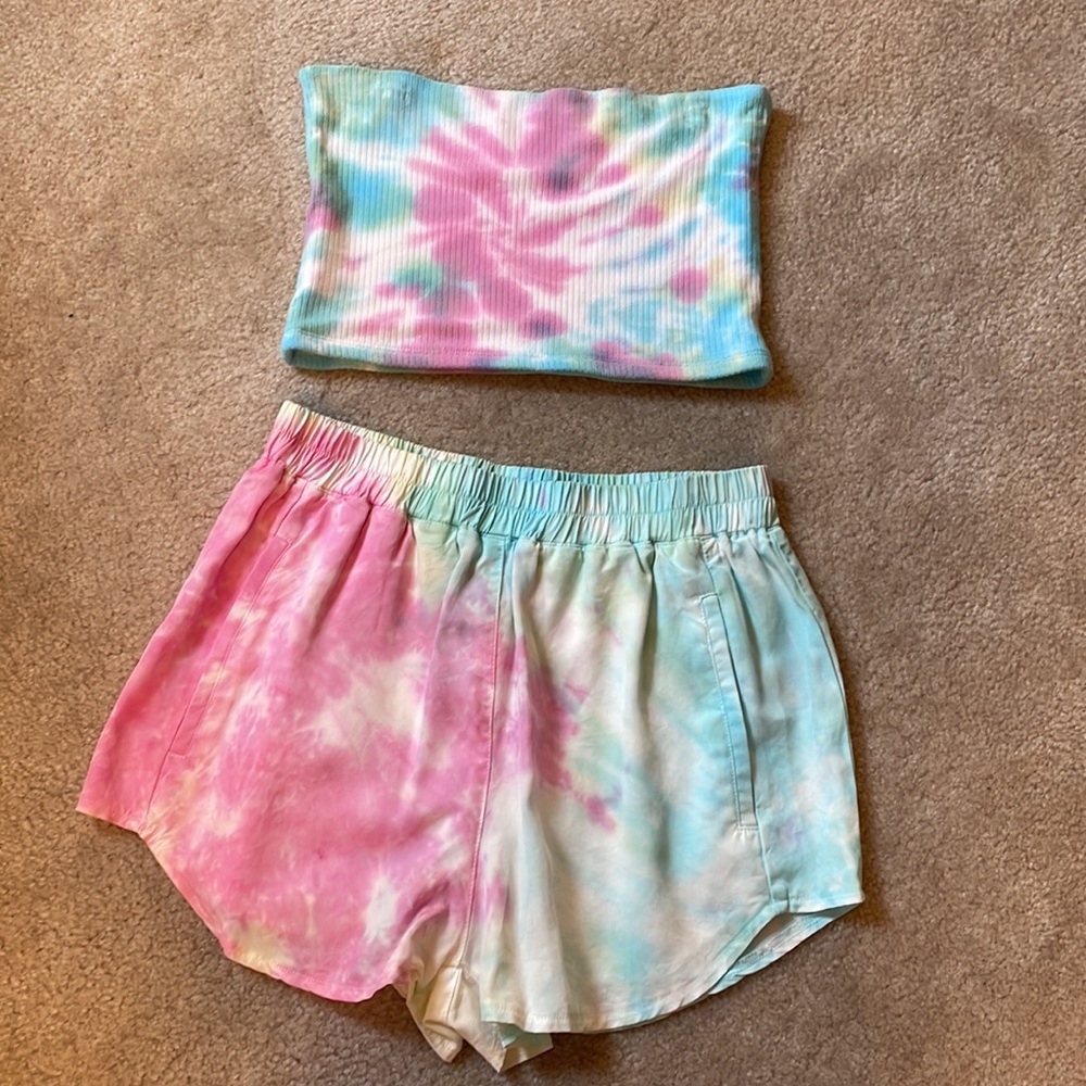 Pink and Blue Tie Dye Set size M